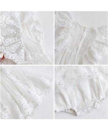 imKutie Baby Girl Romper - Lace Embroidered Ruffle Princess Dress for 1st Birthday Cake Smash Outfit, 6-12 Months - Buy Online on GoSupps.com