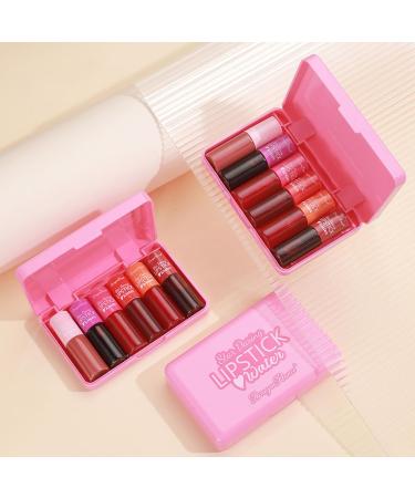 TITIMORE 6 Colors Lip Tint Stain Set Korean Lip Gloss Long lasting Mini Liquid Lipstick Waterproof Lip and Cheek Tint Non-Stick Cup Moisturizing High Pigment Lip Color Makeup(Pink) - Buy Online on GoSupps.com