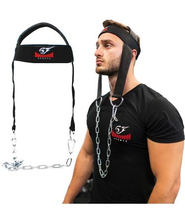 ARMAGEDDON SPORTS Head Trainer Neck Trainer Neck Training Head Harness with Steel Chain Neoprene Weightlifting Exercise