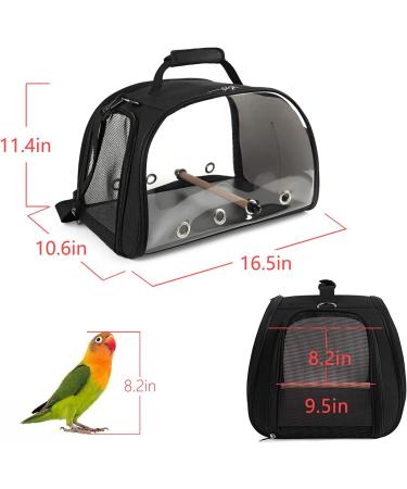 YUDODO Bird Carrier Cage - Lightweight & Breathable Travel Carrier with Standing Perch Tray for Parakeet & Small Birds - Buy Online on GoSupps.com