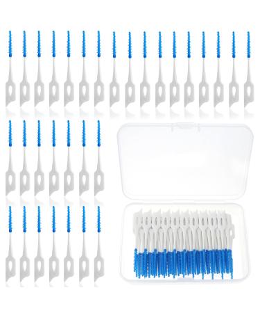 Ouligay 100 pieces silicone interdental brushes soft adaptive interdental brush toothpick tooth cleaning between rooms of the interdeeding room brushes of dental brushes of portable dual-house dental floss stick