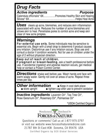 Organic Acne Treatment | Forces of Nature - Non-GMO, Cruelty-Free, Clear Skin Solution, 0.14 Fl Oz - Buy Online on GoSupps.com