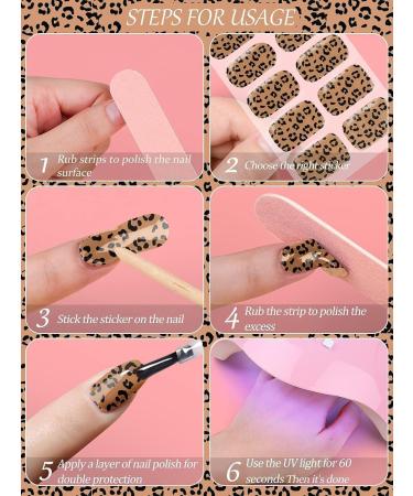 Kalolary Gel Nail Polish Strips Nail Gel Art Sticker Waterproof Full Nail Wraps Decal Sets with Scissors Nail File and Stick for Women Girls Nail Art Decor (UV/LED Lamp Required)-14 - Buy Online on GoSupps.com