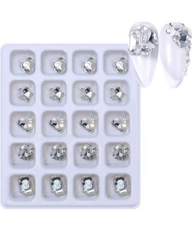 FEIlei 20Pcs Nail Jewelry Resin Nail Art Rhinestones Shiny Nail Crystals Diamond Gems - Buy Online on GoSupps.com