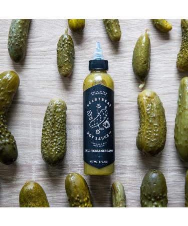 Heartbeat Hot Sauce - Dill Pickle Serrano 177ml - Small Batch & Handmade Vegan Preservative Free (3 Bottles) 177 ml (Pack of 3) - Buy Online on GoSupps.com