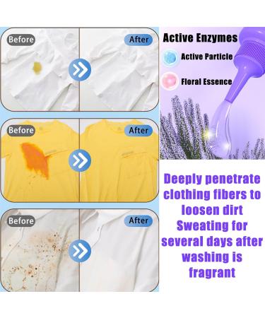 Active Enzyme Laundry Stain Remover - White Shirt Cleaner Stubborn Stains Cleaner Clothes Oil Stain Remover Active Enzyme Clothing Stain Remover (2Pcs Purple) - Buy Online on GoSupps.com