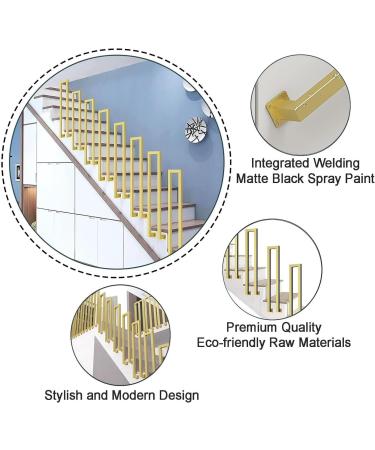 Metal Railings U-Shaped Stair Handrail Indoor Non-Slip Stairs Railing Support Rod for Garden Decorative Fence - Buy Online on GoSupps.com