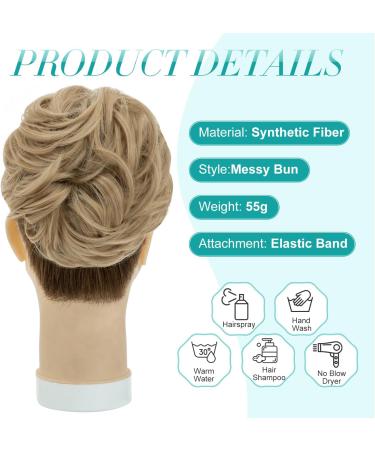 S-Noilite Ash Brown Curly Messy Bun Hair Scrunchie for Women - Synthetic Ponytail Bun Extension Updo Chignon - Buy Online on GoSupps.com