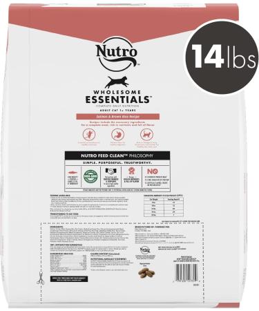 NUTRO Adult Dry Cat Food, Salmon & Brown Rice Recipe, 14 lb - Pack of 1 - Buy Online on GoSupps.com