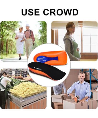 Poron Heel Cup Inserts for Plantar Fasciitis - Made in USA | Heel Pain Relief for Men and Women | Bone Spurs, Flat Feet, Shock Absorption | Black, Size 12-14 Women / 10-14.5 Men - Buy Online on GoSupps.com