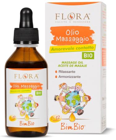 Flora BIO-BDIH Massage Oil 100 ml BIO-BDIH Body Oil with Relaxing Harmonising and Moisturising Effect with Essential Oils 100% Pure Natural and Total Suitable for All Skin Types