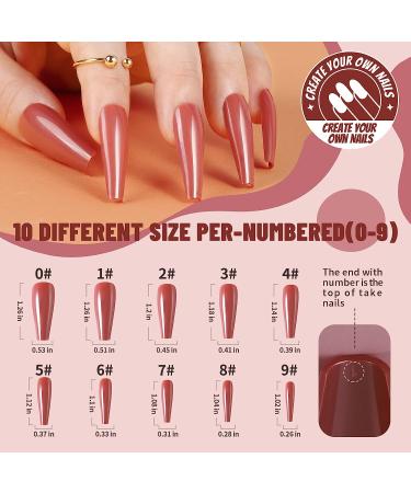 Teenitor 576pcs Long Coffin Press On Nails Set | Full Cover False Nails with 24 Colors Glue | Acrylic Nail Clipper & Art Stickers for DIY - Buy Online on GoSupps.com