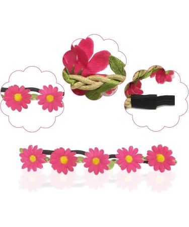 TSHAOUN Daisy Flower Hair Band Girls Flowers Artificial Headband Festival Hair Accessories Floral Hair Hoops Wreath Ladies Floral Festival Flower with Adjustable Elastic Ribbon (5 pieces) - Buy Online on GoSupps.com