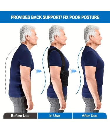 Black Breathable Posture Corrector for Women | Adjustable Lumbar Support Belt for Back Pain | Ideal for Kids Adults & Students (L) - Shop Now - Buy Online on GoSupps.com