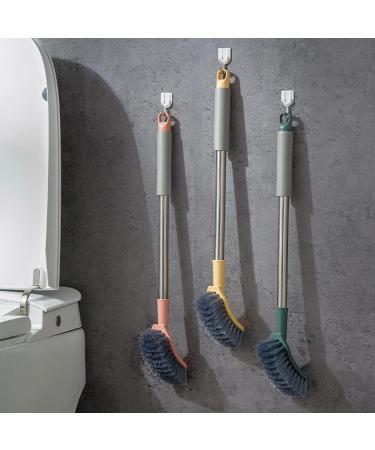 Bathroom Toilet Bowl Brush with Plastic Long Antislip Handle Curved Angled Cleaner Wall Hanging Scrubber Deep Cleaning Tool Household Gadget Deep Cleaning Brush Set Yellow - Buy Online on GoSupps.com
