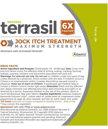 Terrasil Jock Itch Treatment MAX - Fast-Acting Natural Antifungal Ointment - Relieves Irritation & Treats Tinea Cruris - 50g - Buy Online on GoSupps.com