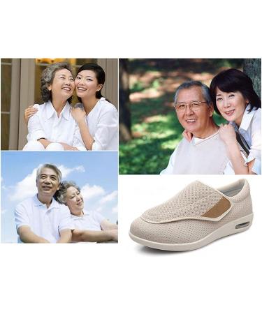 Yytcsjz Men Adjustable Diabetic Shoes - Light Grey, Extra Wide, Breathable Summer & Autumn Boots for Elderly Diabetic with Swollen Feet & Edema - Size 12 - Buy Online on GoSupps.com