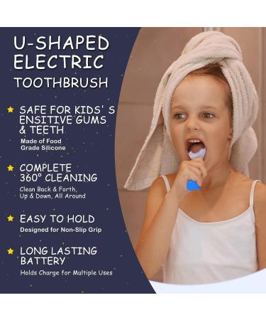 Froomer Kids U-Shaped Electric Toothbrush with 4 Brush Heads | 3 Cleaning Modes | Smart Timer | Blue - Buy Online on GoSupps.com