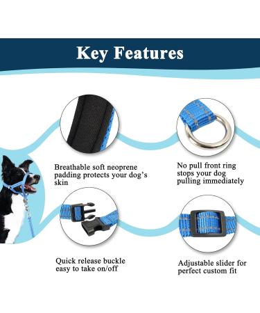Dog Handlebar Harness - No Pull Soft Halter with Safety Clip for Heavy Pulling - Durable Training Gear for Medium & Large Dogs (Snout: 7-12.5) - Buy Online on GoSupps.com