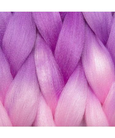 Tess Braids Blue 60 cm Extensions - 5 Pack Jumbo Kanekalon Ombre Hair Braids (Blue/Purple/Pink) for Box Braids - 100g per Bundle - Buy Online on GoSupps.com