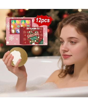  Hailerio Advent Bath Balls | Christmas Oil Bath Salt Ball Set | Skin Care Moisturizing Products for Relaxing Spa Vacation Home Bathroom Living Room Hotel Party - Buy Online on GoSupps.com