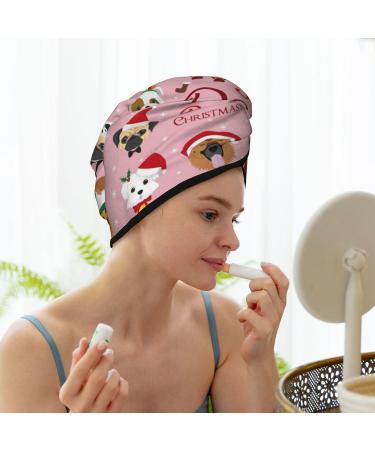 Microfiber Hair Drying Cap - Christmas Edition for 30 Dog Breeds | Soft Quick Dry Towel Wrap for Curly Long & Thick Hair - Buy Online on GoSupps.com