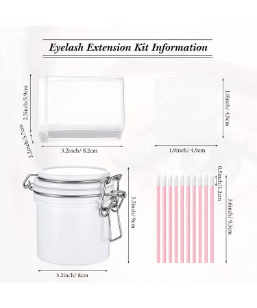 301-Piece Lash Extension Kit with Glue Container, Wiping Cloth, and Disposable Lip Brushes - Grafting Eyelash Supplies (White) - Buy Online on GoSupps.com