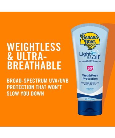 Banana Boat Light As Air Sunscreen Lotion SPF 50 - 6oz, 2 Count | Broad Spectrum Protection - Buy Online on GoSupps.com