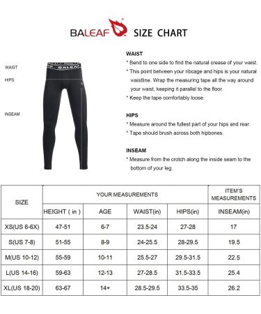 BALEAF Boys Compression Pants | Thermal Running Tights | XS Blue | Ideal for Training & Sports - Buy Online on GoSupps.com
