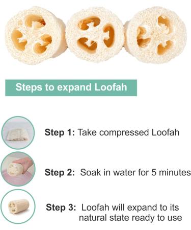 Natural Loofah Sponge - Large Eco-Friendly Exfoliating Scrubbers for Body Back & Face - 6 Reusable Spa Gifts - Buy Online on GoSupps.com