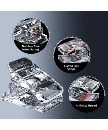 Sanie 10 Pcs Nail Tips Clip for Quick Building Gel Nail Forms - Clear UV LED Builder Clamps for DIY Manicure Nail Art - Buy Online on GoSupps.com