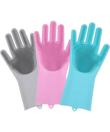 Silicone Gloves Cleaning Dishwashing Scrubber Dish Washing Sponge Rubber Silicone Gloves for Kitchen Cleaning Tools (Color : Purple Size : One Size) One Size Purple - Buy Online on GoSupps.com