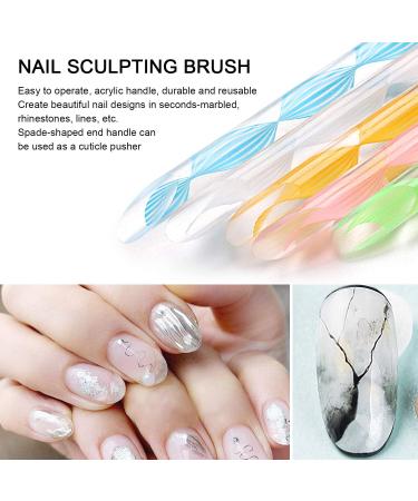 5 Pcs Round Sable Acrylic Design Nail Art UV Gel DIY Brush Pen Set - Sizes 2/4/6/8/10 - Buy Online on GoSupps.com