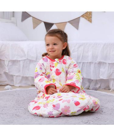 Organic Cotton Baby Sleeping Bag 3.5Tog Long Sleeves Winter (12-18 Months) - Pink - Buy Online on GoSupps.com