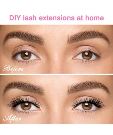 Poiuyoiu Single Eyelash Extension Set - 8-16mm Length Glue & Remover - Thick D Curl Volume Lashes for Home Application - Reusable 60D-T - Buy Online on GoSupps.com