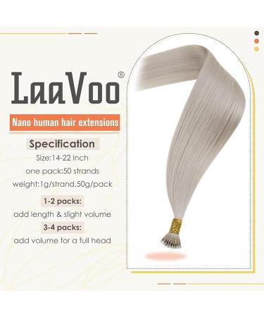 LaaVoo Nano Hair Extensions Real Human Hair 14 Inch 50s 50g White Blonde Nano Beads Hair Extensions Remy Straight Nano Ring Hair Extensions #60 14 Inch 1.11Nano#60 - Buy Online on GoSupps.com