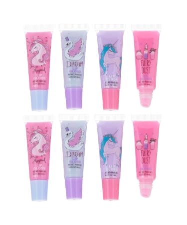 EXPRESSIONS 8pc Lip Gloss Set Flavored Lip Gloss Tubes Lip Gloss Set Value Pack Fruit Flavored Non Toxic + Kid Friendly Valentines Day Gifts For Kids