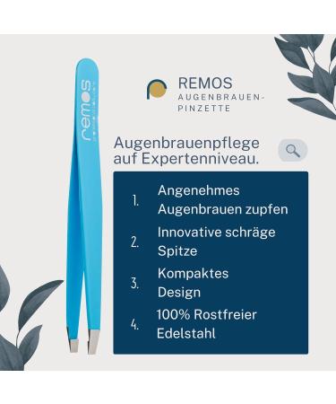 Buy REMOS Professional Blue Tweezers with Extra Fine Tips for Precision Eyebrow Plucking - International Shipping Available - Buy Online on GoSupps.com