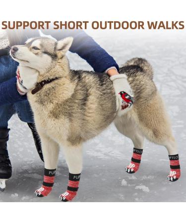 Buy Pupeck Anti-Slip Dog Socks | Adjustable Straps | Summer Paw Protection | Large Red & Black - 2 Pairs - Buy Online on GoSupps.com