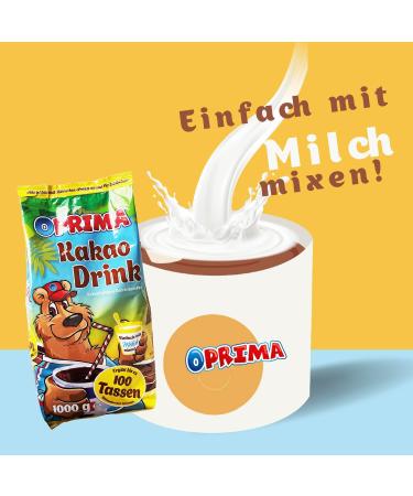 OPRIMA Pack of 5 Cocoa Drinks Cocoa Powder Soluble Drink Chocolate 1 kg Value Pack for the Whole Family - Buy Online on GoSupps.com