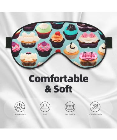Colorful Cupcakes Print Double-Sided Eye Mask Soft and Light Blocking for Enhancing Sleep Quality - Buy Online on GoSupps.com
