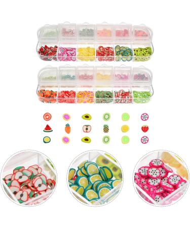 2 Boxes 12 Lemon Stickers Nail Stickers Colorful Polymer Clay Slices Nail Designs 3d Polymer Slices Women Nail Art Stickers Strawberry Nail Stickers Fruit Miss - Buy Online on GoSupps.com