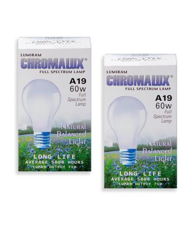 Chromalux Light Bulb Frosted-60W - 1 Bulb (Pack of 2)