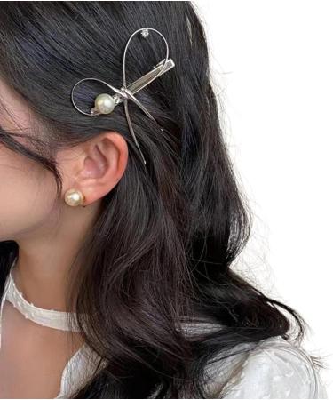 Electroplated Bowtie Hair Clip Hairpin Girl Metallic Hair Barrette Side Pin Clip Women Hair Ornaments Oh! - Buy Online on GoSupps.com