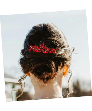 Beatifufu Bridal Headwear Rhinestone Hair Combs Hair Comb Clips Bridal Hair Comb Hair Side Combs Hair Combs for Women Decorative Bridal Hair Accessories Decorative Hair Combs Red Rhinestones - Buy Online on GoSupps.com