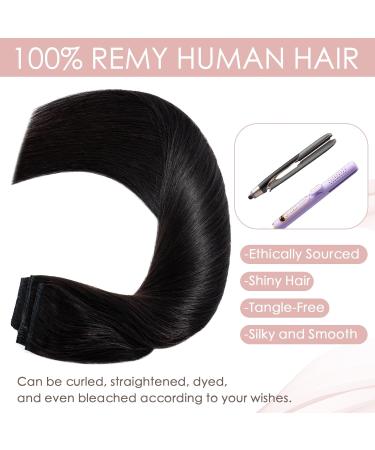 One Piece Hair Extensions Human Hair Clip in Remy Real Hair Extension Natural Straight #1B Natural Black (16 inch-45 grams) 3/4 Full Head - Buy Online on GoSupps.com