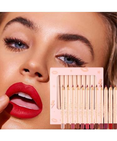 Ziennhu Lip Pencil Set | Long-Lasting Creamy Lip Pencil Available in 12 Colors - Makeup Kits for Girls Girlfriends Wives Grandmothers Mothers Daughters Nurses Police Officers