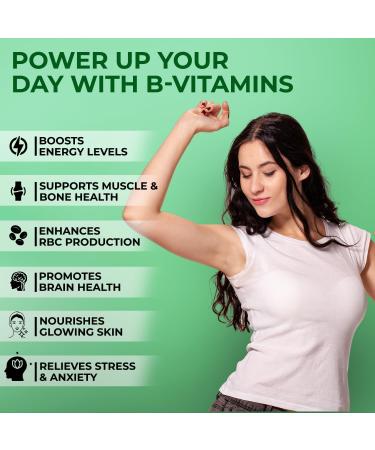 TU Vita B Complex Vegetable Capsules 100% RDA B Vitamins (B1 B2 B3 B5 B6 B7 B9 B12) Vitamin C Calcium Iron Zinc Potassium Folic Acid 120 Count - Buy Online on GoSupps.com