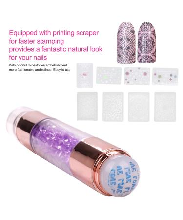 Premium Nail Stamping Plates Set - 4 Double Silicone Stamper Heads & Nail Art Tools for DIY Home Salon - Buy Online on GoSupps.com