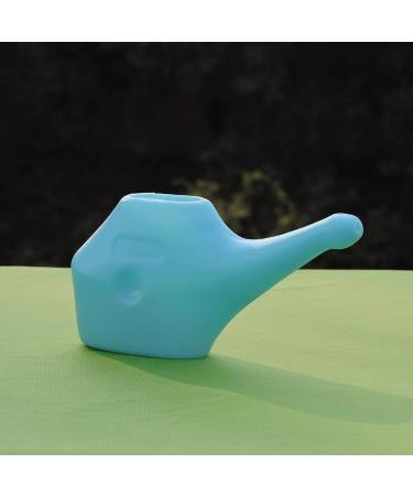 Set of 2 Light-Weight Neti Pots | Unbreakable Plastic for Travel | Includes 5 Sachets Salt + 2 Cleaning Brushes - White & Blue - Buy Online on GoSupps.com